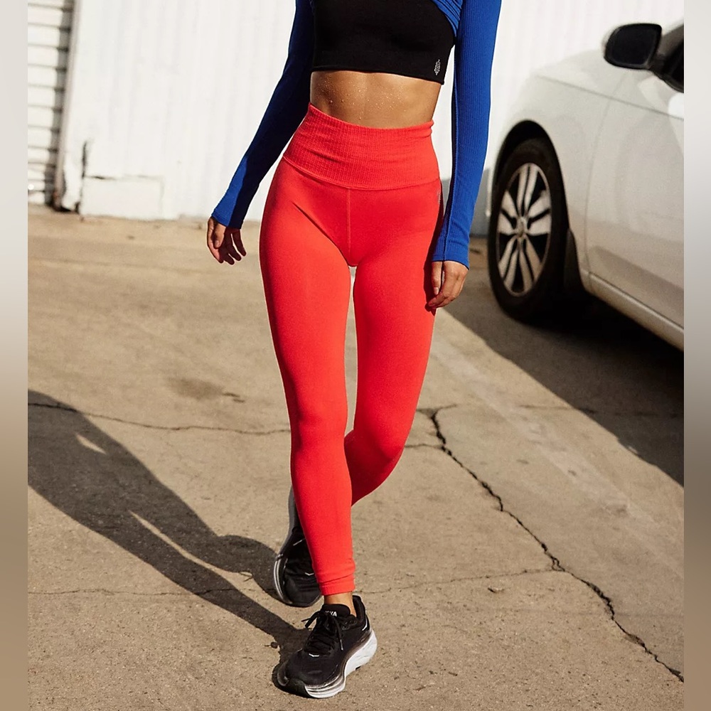 Free People Good Karma 7/8 Leggings Red xs/s $78